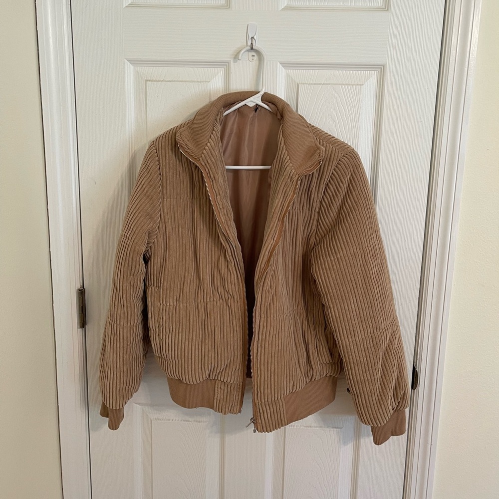 Corduroy Bomber Puffer Jacket